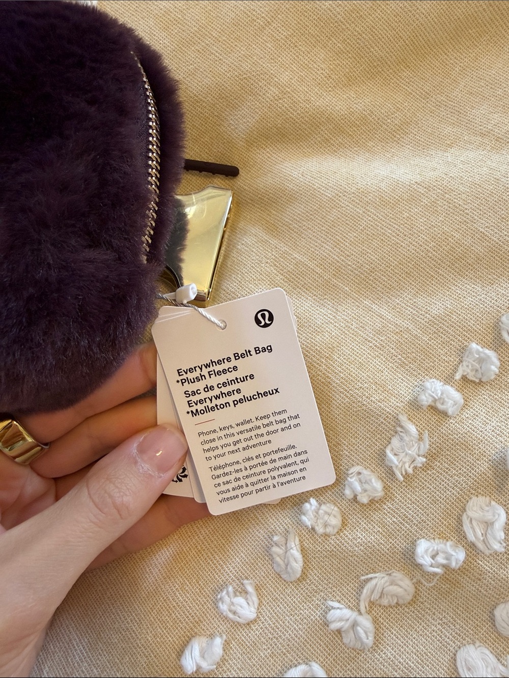 lululemon athletica Dark Brown Fuzzy Crossbody Belt Bag - Picture 3 of 5